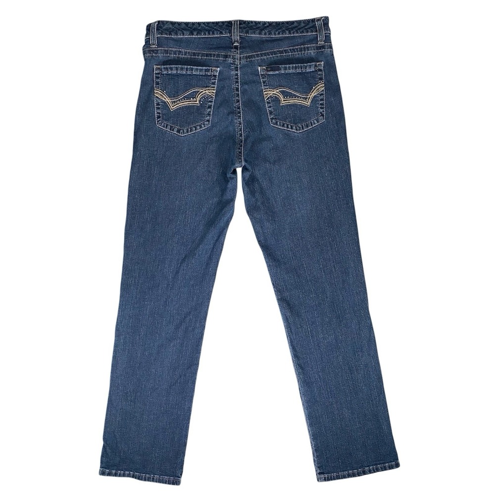 Lee Slender Secret Jeans Womens 10 Petite Blue Lower Waist Straight Leg Stretch
